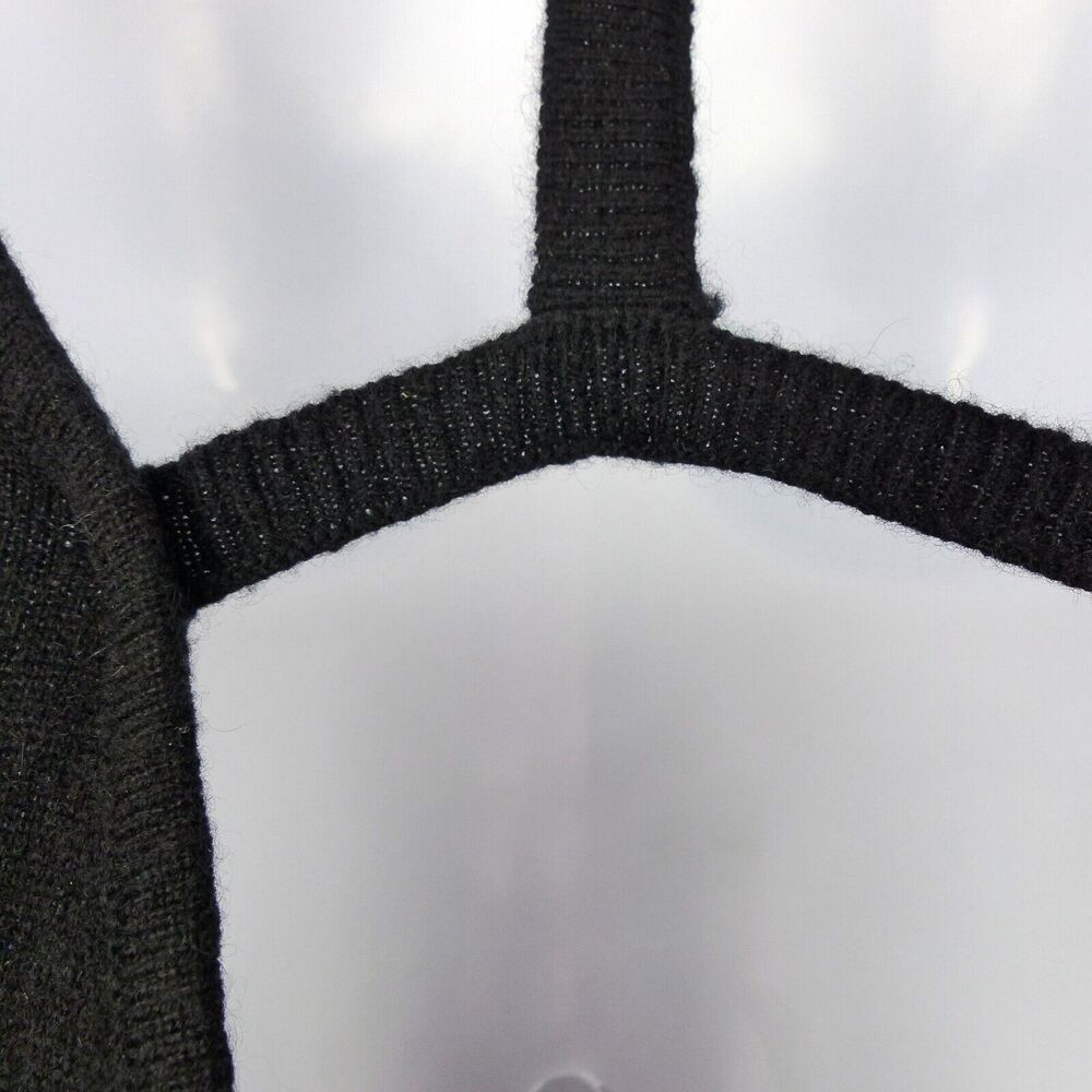 Leetha Back T Cut Out Cashmere Sweater Womens XS Black Pullover Grunge Goth Sexy - Picture 12 of 13